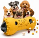 Interactive Dog Toys,Adjustable Treat Dispensing Toy to Keep Them Busy(Modern-Yellow)