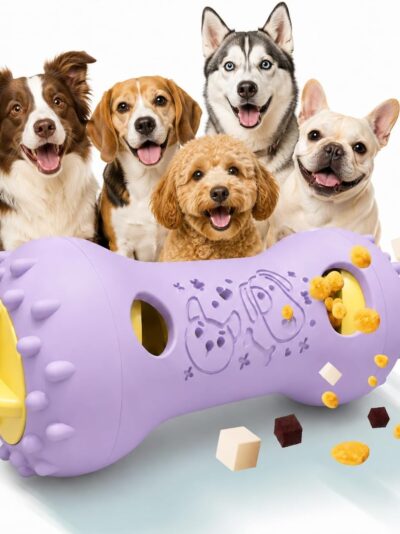Treat Dispensing Dog Toys, Interactive Adjustable Dog Toy to Keep Them Busy (Modern-Lavender)